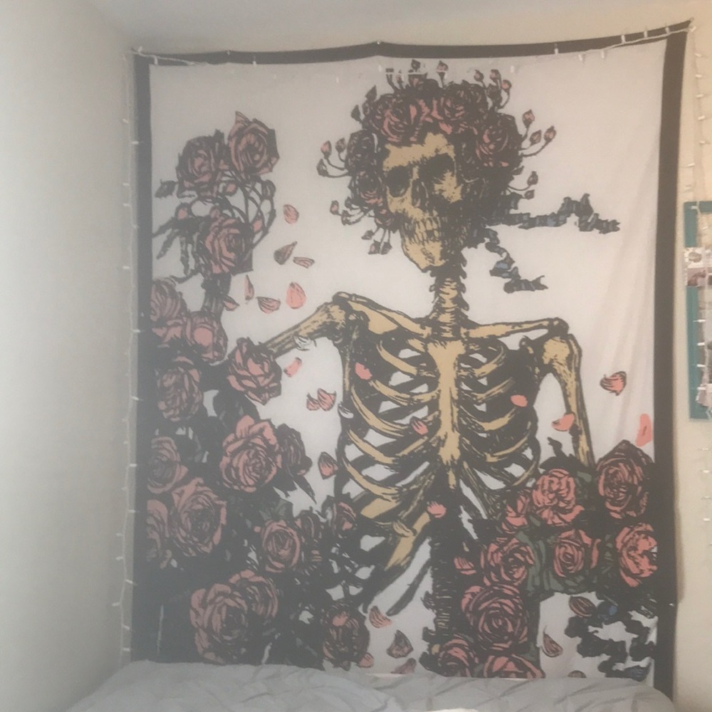 Skeleton and Roses Tapestry